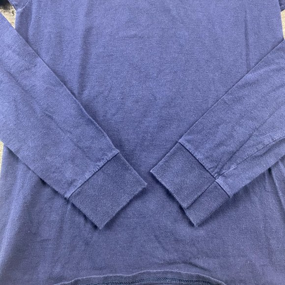 Champion Shirt Women Small S Navy Blue Long Sleeve Spell Out Graphic T-Shirt - Picture 2 of 11